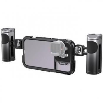 SmallRig 4078 Kit de jaula de video móvil (doble agarre) para iPhone 14 Pro Max