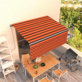 Store auvent automatique 3x2,5 m VidaXL – Orange Marron