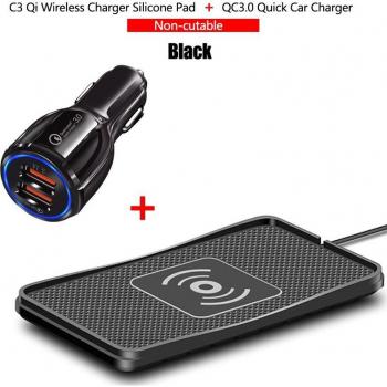 Tapis chargeur auto 10 W Qi – compatible iPhone XR Max, Samsung S9, Huawei