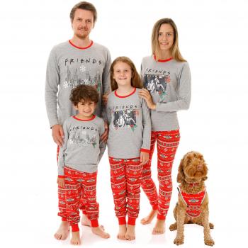 Ensemble pyjama long-manche pour garçons 11-12 ans – logo Friends Boys Rouge