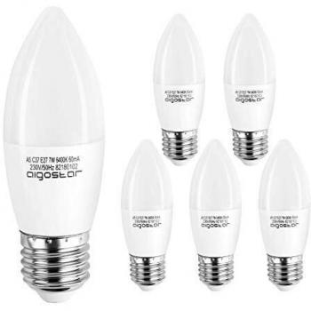 Lampadina LED oliva 7W E27 6400K