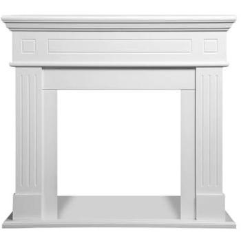 Marco de Chimenea Elegante, 110 cm Ancho x 36 cm Profundidad x 100 cm Alto, Blanco Cambridge