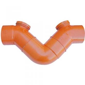 Double siphon horizontal à deux capuchons rouges PVC