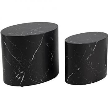 Mice Black Oval Coffee Table Duo