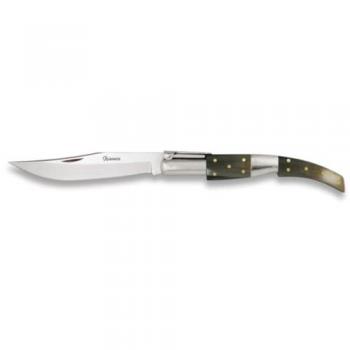 Coltello Arabo Martinez Albainox con Manico in Asta di Toro e Lama in Acciaio Inossidabile da 8,5 cm con Sistema a Cricchetto - Modello 01050