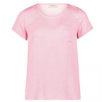 Cartoon Schlupfbluse mit aufgesetzter Tasche - Pink/Cream