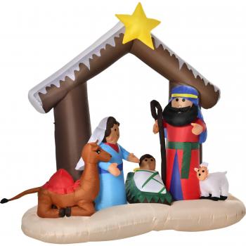 HOMCOM Inflable de Navidad Arco Bíblico del Nacimiento de Jesús 183 cm