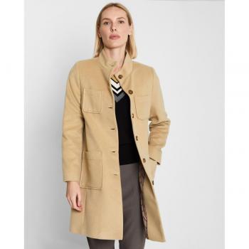 Abrigo de mujer Trucco con cuello mao y bolsillos