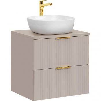 Meuble vasque beige stratifié 60x59x46cm
