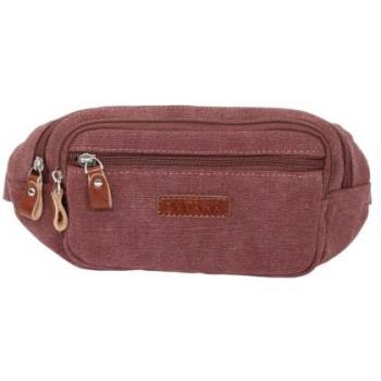 Banane en toile Katana cuir de vachette 6502 Bordeaux