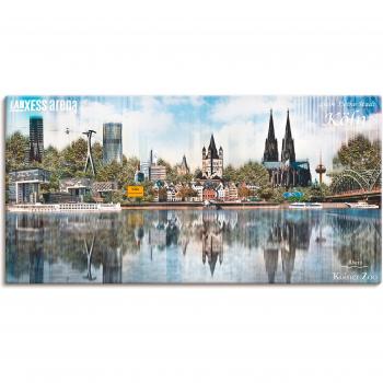 Abstrakte Köln Skyline Leinwandcollage
