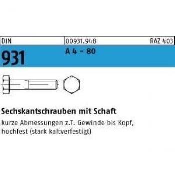 DIN 931 Sechskantschraube M16x85 A4-80 25 Stück