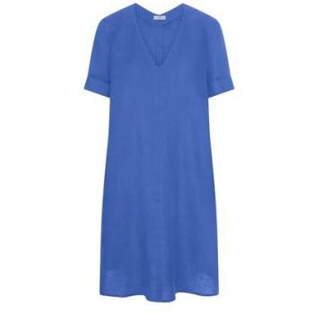 Riani Leinenkleid Midi Größe 38 Blau