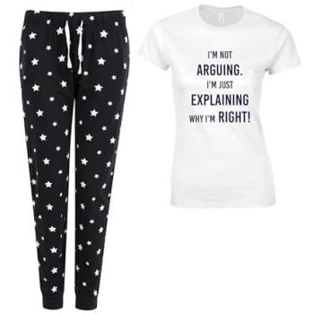 60 Second Makeover Women's I’m Not Arguing, I’m Just Explaining Why I'm Right Navy Star Sleepwear – Size L
