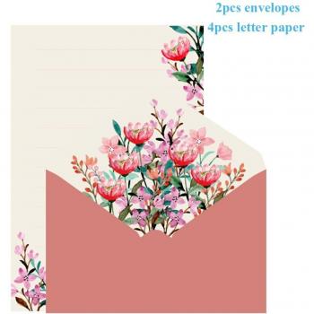 Kawaii Flower Envelope Set - 6pcs for Wedding and Stationery Needs