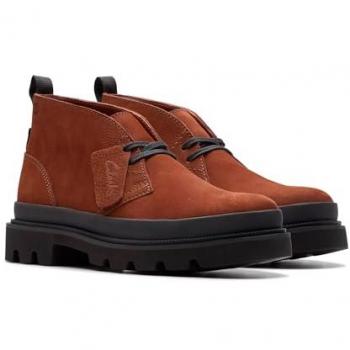Scarpe Stringate Clarks Badell DB 26179687 Arancione Nubuck Uomo EU 44