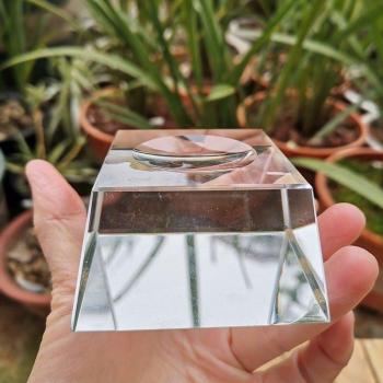 1Pcs Glass Trapezoid Crystal Ball Display Base