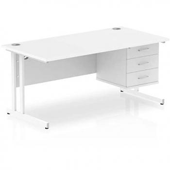 Impulse 1600 x 800mm Straight Office Desk with White Top