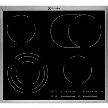 Electrolux Placa Cerámica EHF46547XK 4 Zonas 60 cm, 7100 W, Negro y Seguro para Niños