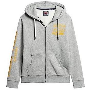 Sudadera gráfica con capucha y cremallera Athletic College gris (XXL)