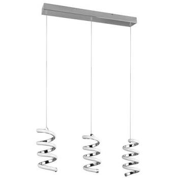 Lampada a sospensione LED 3 spirali Deauville cromo