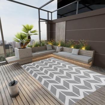 VidaXL Outdoor-Teppich Grau 190x290 cm PP