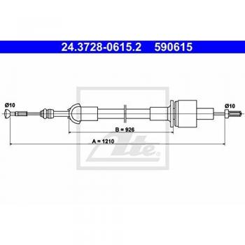 Cable de embrague ATE 24.3728-0615 para Ford