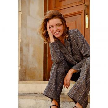 Blazer dritto in velluto a coste