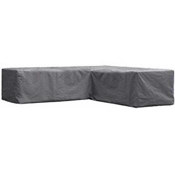 Funda Perel para muebles de jardín en forma L, 250x250x70 cm, color gris