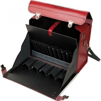 KS Tools Werkzeugkoffer, leer, Leder, Vorder- und Mittelwand abklappbar