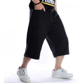 Shorts baggy en denim noir pour homme, été, grande taille 30-46