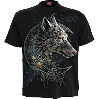 Camiseta Spiral - Celtic Wolf - Tallas S a 4XL - Hombre - Color Negro