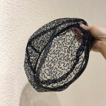 Casquette de peinture respirante en maille pailletée