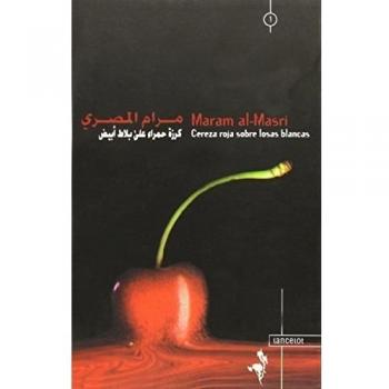 Cereza roja sobre losas blancas