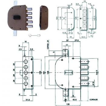 DM M4 Tripl E.MM 60 SX Serrure en bois 2200 Plus CR