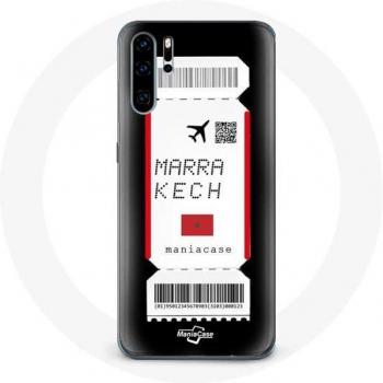 Marrakech Morocco Plane Ticket Case for Huawei P30 Pro