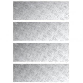 Piattaforme anti‑scivolo 4 unità 90x30 cm in alluminio argentato