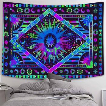 Celestial Sun Moon Tie Dye Tapestry