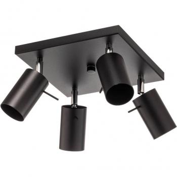 SOLLUX Black Square 4-Bulb Ceiling Light