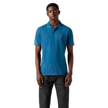 Levi's® Slim Fit Poloshirt in Jeansblau mit Label-Stick