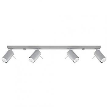 Licht-Erlebnisse Deckenstrahler ETNA, ohne Leuchtmittel, Deckenlampe Stahl Grau L:80cm 4xGU10