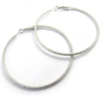 Lily's Treasures [L9589] - Silver Hoop Earrings 'Choreography' Ø 60 mm