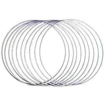 Anneaux en métal, revêtus, 20cm ø, blanc, boîte 10 pces