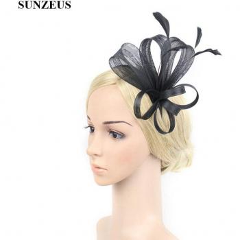 Feathered Tulle Wedding Hat with Headband