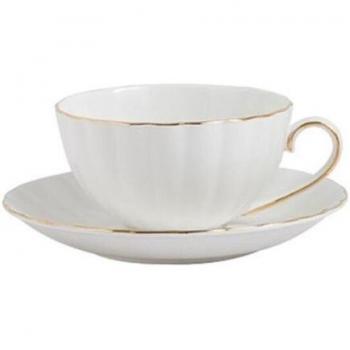 Regal Gold‑Trimmed Tea Cup & Saucer Set