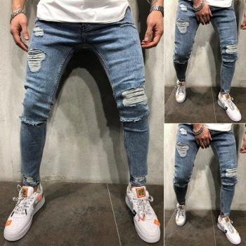 Jeans Slim Fit con Desgaste para Ciclistas