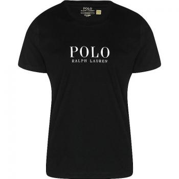 Camiseta Ralph Lauren Logo Cotton Sleep hombre - manga corta, color negro con logo blanco