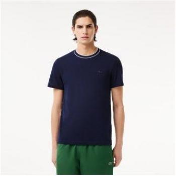 Men's Lacoste Tipped Collar T-Shirt - Navy - Size: 42/Regular