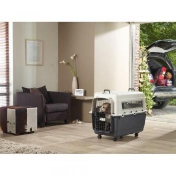Savic Anden Transportkoffer mit Rädern - Größe 6: L, Anthrazit/Beige