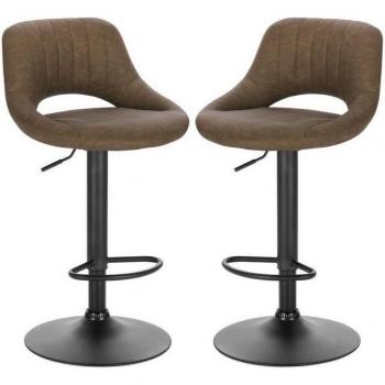 Simonsen Dark Brown Height-adjustable Bar Stool 35cm W X 42cm D